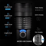 XHP 70.2 램프 구슬과 강력한 LED 손전등 Zoomable 3 조명 모드 Mircro 충전 사냥 램프에 대 한 LED 토치 지원 : C마켓