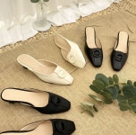 [모브딜라잇shoe] 원 장식 뮬 슬리퍼힐 4.5cm (3color) g1049 : 모브딜라잇