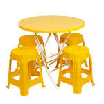 지오리빙 원형 라탄의자 + 접이식 플라스틱 테이블 세트 : 지오리빙