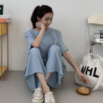 국산 소프트 허리밴딩 찐 편안함과 부드러운 홈웨어 티셔츠 와이드팬츠 세트 평상복 데일리 : 위캔두몰