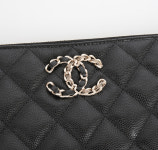 [국내배송] 샤넬 더블 CC로고 클래식 클러치 블랙 금장 캐비어가죽 CHANEL : 댄디부티크