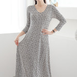 세이스타일 도도 긴팔 V넥 A라인 원피스 : 세이스타일