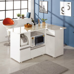 마담뚜하이 아일랜드식탁 광파 오븐렌지 수납 상판과 바디 하이그로시 : 들국화