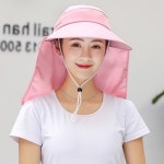 캐디 주말농장 밭일 햇빛 먼지 자외선차단 그늘막 모자 : 상구마트