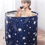 넓고 깊은 성인 후끈후끈 항아리 안심사우나 힐링스파 간이 1인 욕조 접이식 집콕 목욕통 : 물건의생각