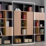 책꽂이 선반 높은 장식장 나무 수납함 거실 서재 와이드 집 공간 가로 오크 아카시아 블랙 틈새 키큰 원목 전면 키높이 오픈 서랍 도어 우드 5단... 