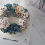 앙금플라워떡케이크  로맨틱 플라워리스 1호 달떡구르미 동탄 수원 오산 생신 기념일 돌잔치 환갑 칠순 팔순 떡케익 : 달떡구르미