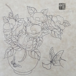 [민화그룹바리메] 동백꽃 민화그리기 도안판넬 원데이클래스 수업자료 25x25cm : 민화그룹 바리메