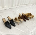 [모브딜라잇shoe] 포인티드 토 뮬 힐 6.5cm (4color) g1036 : 모브딜라잇