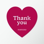 S05 하트 핑크 러블리 감사 땡큐 스티커 제작 : 701스튜디오