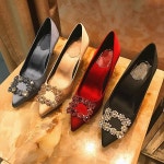 홍이쇼룸 205 - 265 mm 새틴 큐빅 웨딩슈즈 스틸레토 힐 펌프스 구두 S2334 210 215 255 260 220 스몰 빅 사이즈 웨딩몰 수제화 : 홍이쇼룸