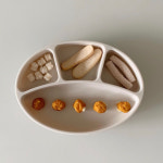 블루마마 흡착식판 실리콘 아기식판 자기주도 이유식식기 (뚜껑 미포함) : 블루 마마