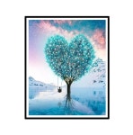 풍경보석십자수 얼음위 파랑 나무하트 (35X45, 45X55cm), DIY 큐빅보석비즈 : 인조이비즈몰