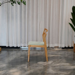 클린까사 마레 디자인의자 카페의자 식탁의자 기능성 패브릭 북미산 애쉬 원목 1인용 : 클린까사