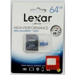 PMC10R-5 [재고소진상품] 마이크로SD(300X) 64GB / C10 UHS-1 + SD 아답터 / 2개 한정 / lexar 렉사 micro sdhc 64기가 : 문구피플