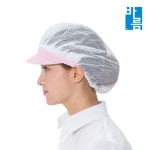 반망사 분홍체크 식당 위생모자 주방 위생모 망사 모자 : 바름아이엔씨