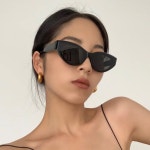 캣아이 캣츠아이선글라스 자외선차단 레트로 긱시크 y2k 올드머니 미니멀룩 남자 여자선글라스 : 동학안경