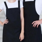 2컬러 엉덩이 가리는 덮는 새댁 한식 조리사 미용실 주방 버튼형 x자 베이커리 앞치마 : 큐딧