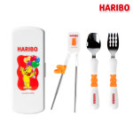 하리보 리빙 자기주도 곰돌이 캐릭터 유아 어린이집 유치원 등원용 스푼 포크 젓가락 / 커틀러리 3p 케이스 세트 : 하리보 리빙 공식스토어