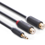 유그린 3.5mm 스테레오 AUX to RCA (암) 2선 케이블 U-10547 0.3m : 유그린스토어