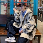 램스울 기모 패딩 남겨울 두꺼운 후드 코트 판 트렌디 루즈핏 커플 점퍼 : N22 레몬글로벌