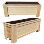 희원식물원 H0900 원목화분 실내정원 나무 바퀴 대형 이동식 베란다 텃밭 화분 : 희원식물원