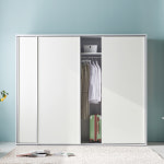 플라망 듀크 슬라이딩 옷장 1600 키큰장 미닫이 슬라이드 원룸 슬라이딩장 댐핑도어 : 플라망