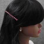 엘리스젬마 고급 홀릭 꽃잎 스왈 일자 헤어자동핀 다크레드  / 111295 : softn