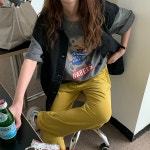 가을 오버핏 박시 보이핏 카라넥 연청 흑청 워싱 데님 데일리 포켓 청조끼 베스트 : 크앤비