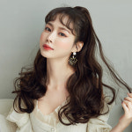 하이 포니테일 가발 여자 롱 웨이브 곱슬 미디움 부분가발 : 오키드글로벌