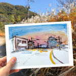 엽서s 강원도 고성 대대리 노을 풍경 : 책방블루