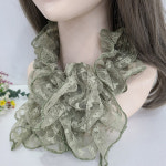 화사한 봄 하트패턴 뽀글 망사 레이스스카프 6컬러 여성용 쁘띠 간절기필수템 : 샤방