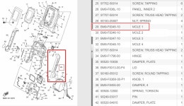 야마하 QBIX 큐빅스  회색 사이드 카울 커버 좌측  BM9-F8345-10 : 바이크 순정 파츠 스토어