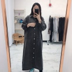 77 88사이즈 여자 빅사이즈 원피스 롱 데님 루즈핏 박스핏 맥시 흑청 여성 의류 쇼핑몰 : 에잇럭 EIGHT LUCK