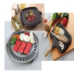 혼자서 구워먹기 좋은 고기구이판 원형돌구이 플레이트 벌랑 삼겹살구이 사각판 불판 구이용팬 : 열심 마켓