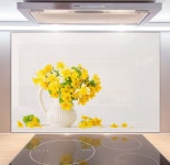 코나 주방아트보드 봄 행운 꽃 개나리 그림 액자 노란꽃병 : 코나주방아트보드