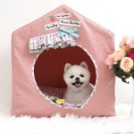 패리스독 리본 프레임 하우스 핑크/그레이 : 마이펫ON