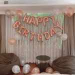 [왕도매] 생일 파티풍선 HBD 대롱대롱 가랜드 벌룬 로즈골드, 10팩 : 올댓파티