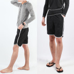 남성 스트링 빅사이즈 XL 5부 쿨 래쉬가드 비치웨어 수영복 하의 보드숏 반바지 팬츠 : 티리나