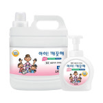 아이깨끗해 거품 핸드솝 4Lx1개 공펌프용기 490ml 포함 대용량  손 비누 세정제 항균 : 미쁘공간