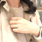 [silver925] 골드 하트 팬던트 진주 초커목걸이 묵주 : 카렌홈데코