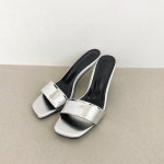 스퀘어토 미니멀 미들힐 슬리퍼 (HAN-H9936) : 팜선데이
