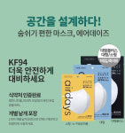 100매 조정석 에어데이즈 KF94 중형 마스크 새부리형 귀안아픈 세부리형 덴탈 국산비말 : 메리골드SHOP
