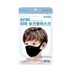 미마 보건용마스크 KF80 초소형 1매-블랙 화이트 : 올레이디