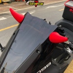 [세븐카] 차량용 3D 입체 포인트 스티커 레드 악마뿔 : 세븐카