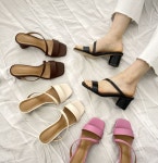 [모브딜라잇shoe] 사선 끈 스트랩힐 뮬 5.5cm (4color) g1071 : 모브딜라잇