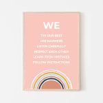 영어 교실규칙 핑크 레인보우 영어교실 꾸미기 영어학원 소품 : 월튼러닝