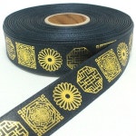 공단주자리본 금박전통무늬주자-10 곤색 (리본공예 선물포장 끈) : 씨티라이트스토어