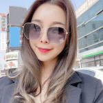 자외선 차단 선글라스 오버사이즈 다각 메탈 투톤 여자선글라스 남자선글라스 : 아이템 선글라스