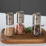 NHB BASIC 스테인레스 후추 소금 깨그라인더 140ml : ES리빙